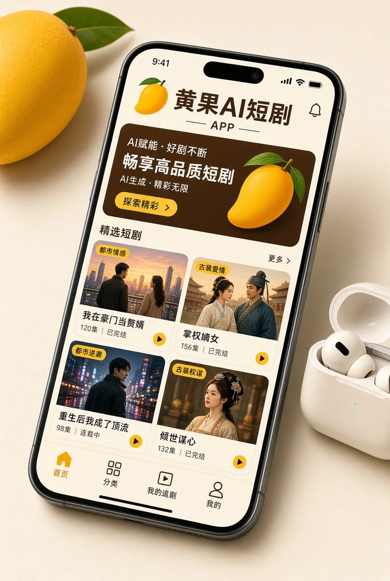 黄果AI短剧掌上页面